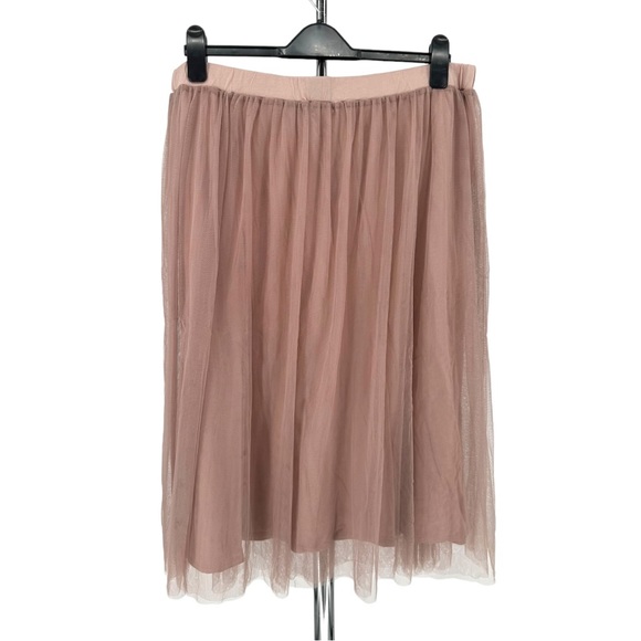 Garnet Hill Tan Blush Tulle Ballerina Midi Skirt size XL - Picture 6 of 10
